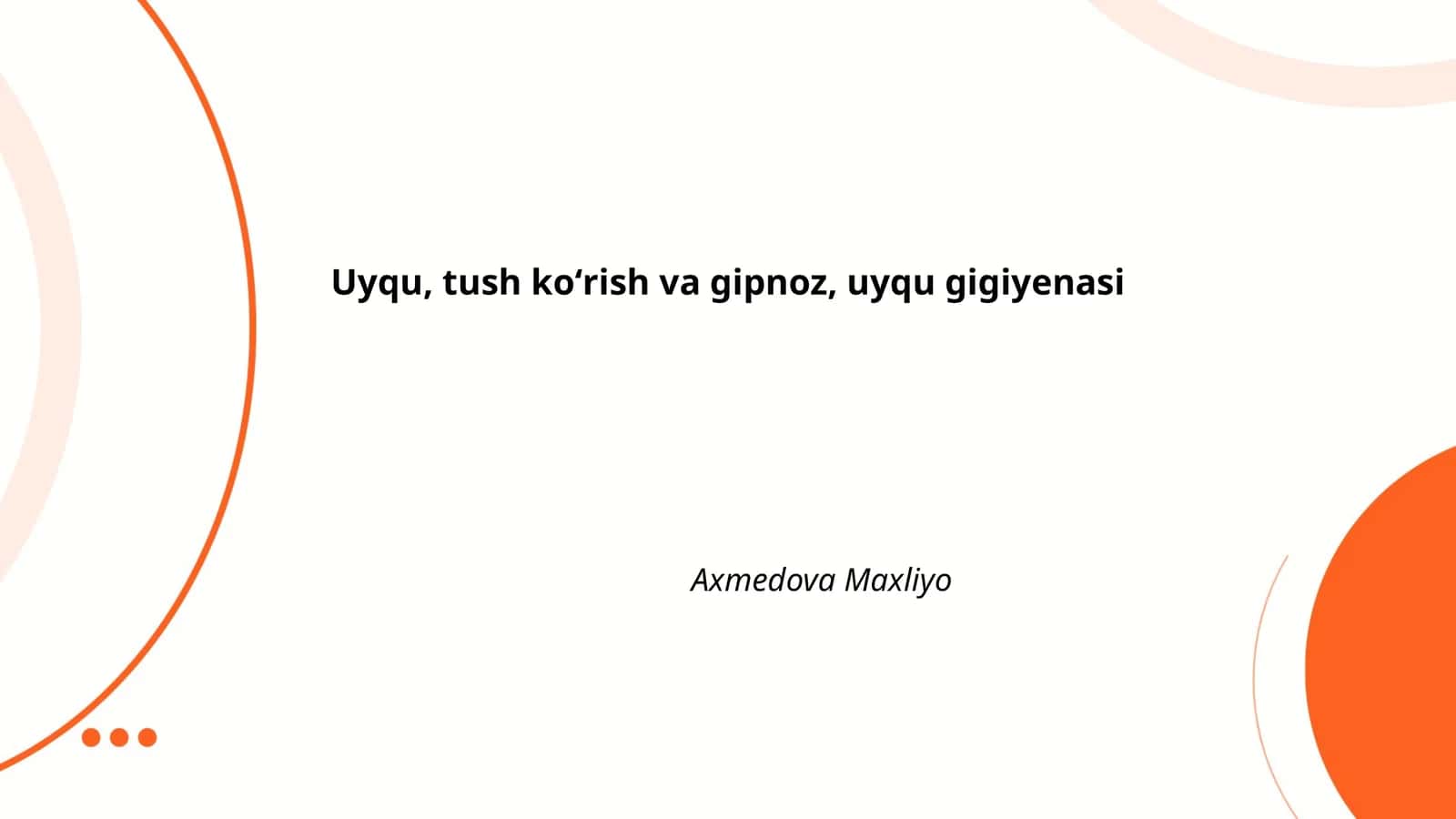 Uyqu, tush koʻrish va gipnoz, uyqu gigiyenasi