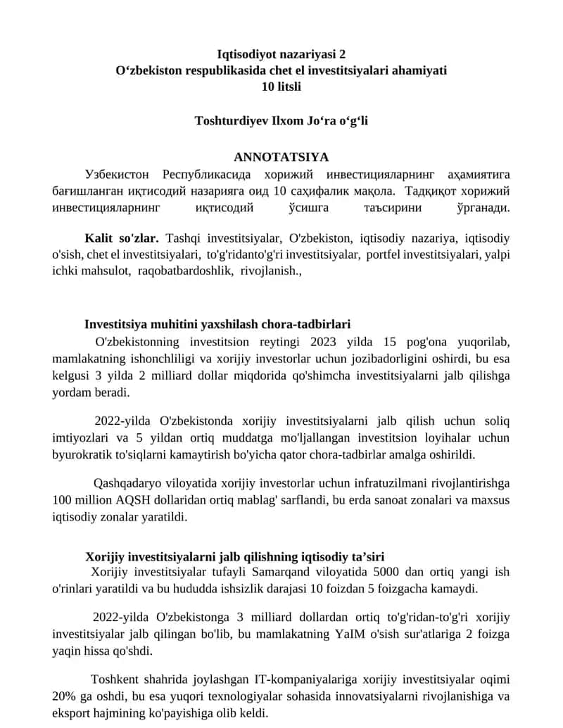 Iqtisodiyot nazariyasi 2