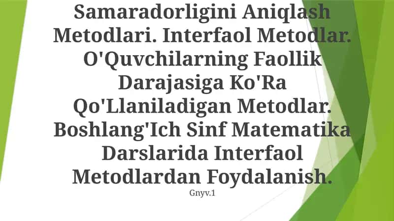 O'Qitishni Tashkil Qilishda Didaktik O'Yin Metodidan Foydalanish
