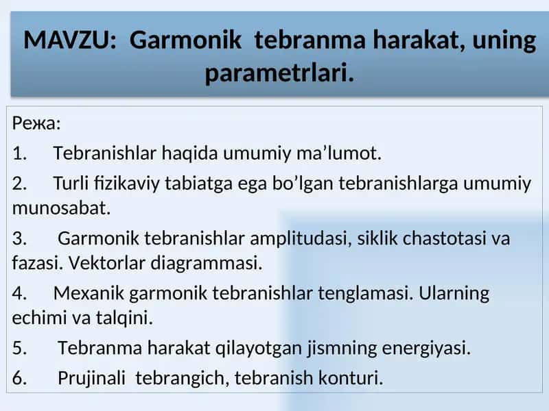 Gаrmоnik tеbrаnmа harakati