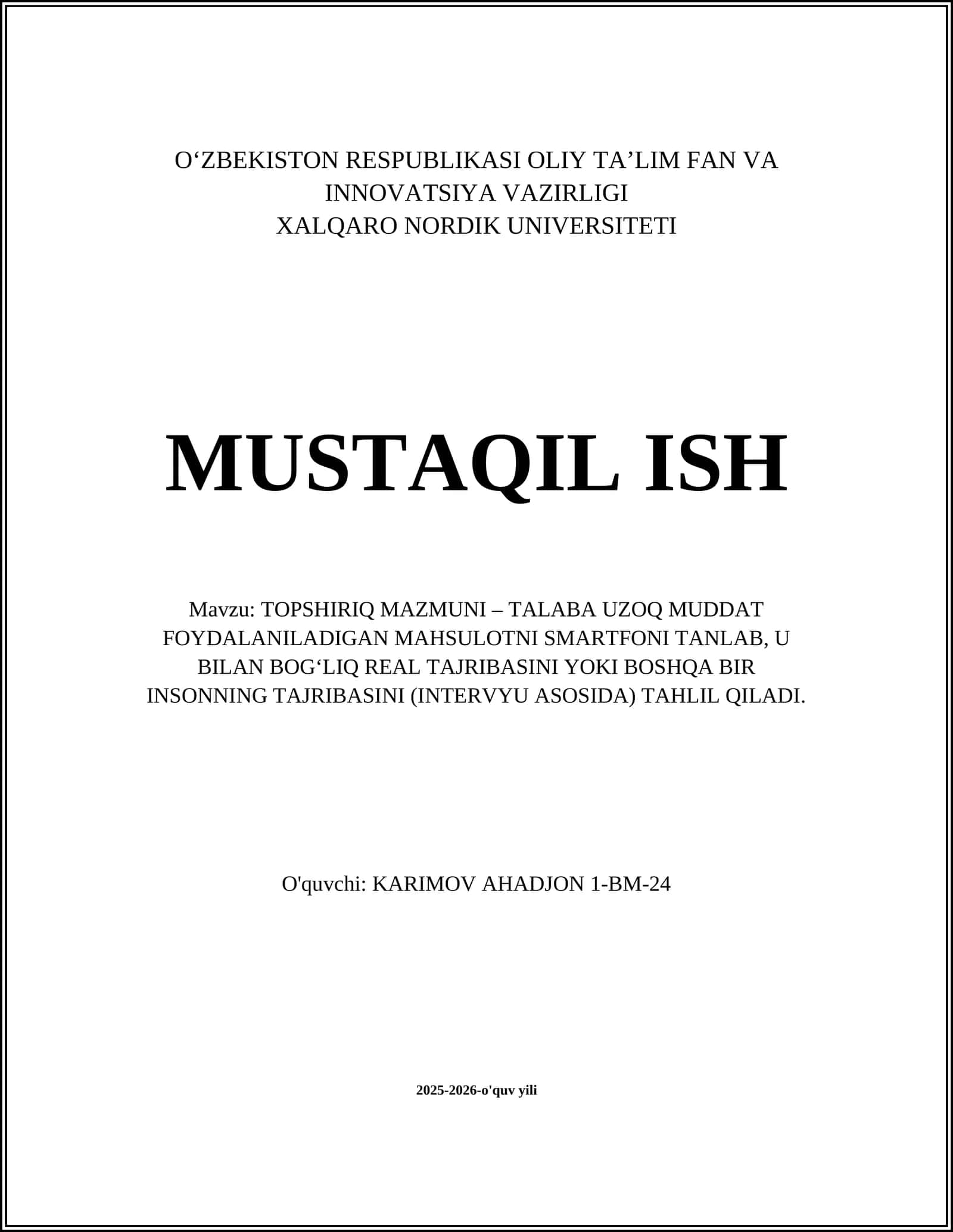 Talaba uchun uzoq muddat foydalanishga mos smartfon tanlash mezonlari (intervyu tahlili)
