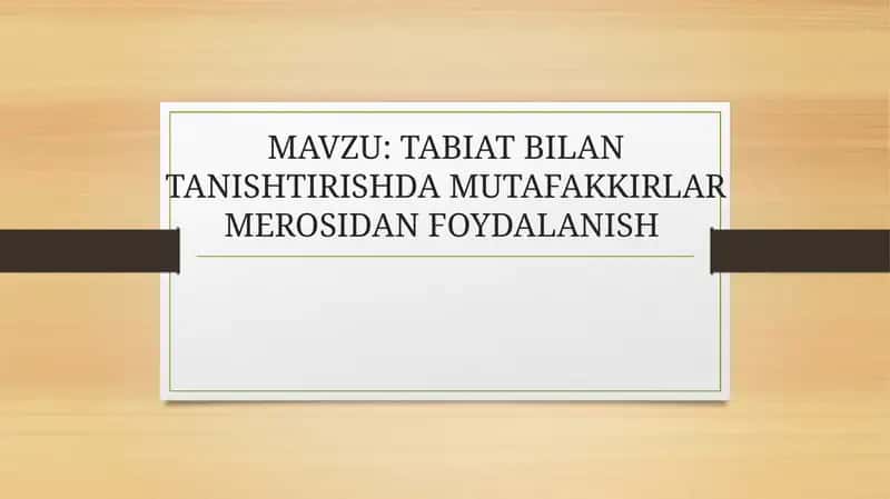 Tabiatshunoslik fanining rivojlanishi