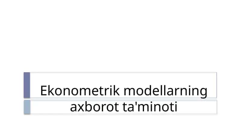 Ekonometrik modellarining axborot ta'limoti