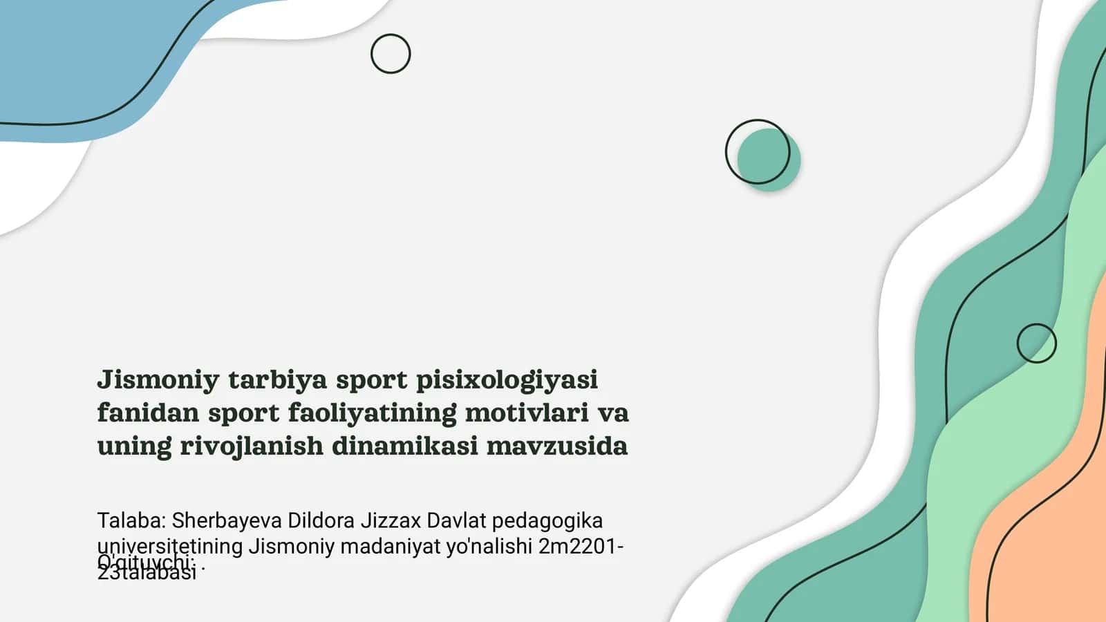 Sport Faoliyatining Motivlari va Uning Rivojlanish Dinamikasi