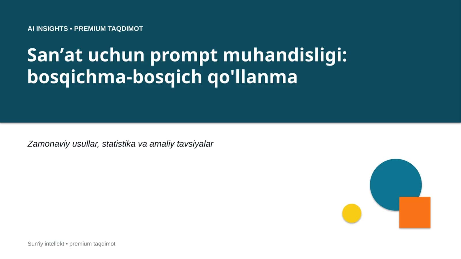 Sanʼat uchun prompt muhandisligi: bosqichma-bosqich qo'llanma