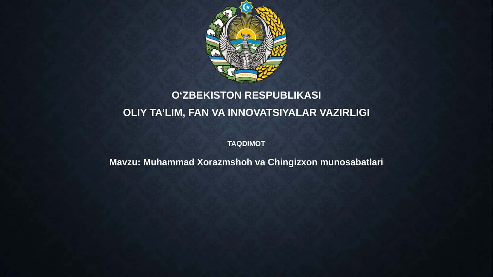 MuhammadXorazmshohvaChingizxonmunosabatlari