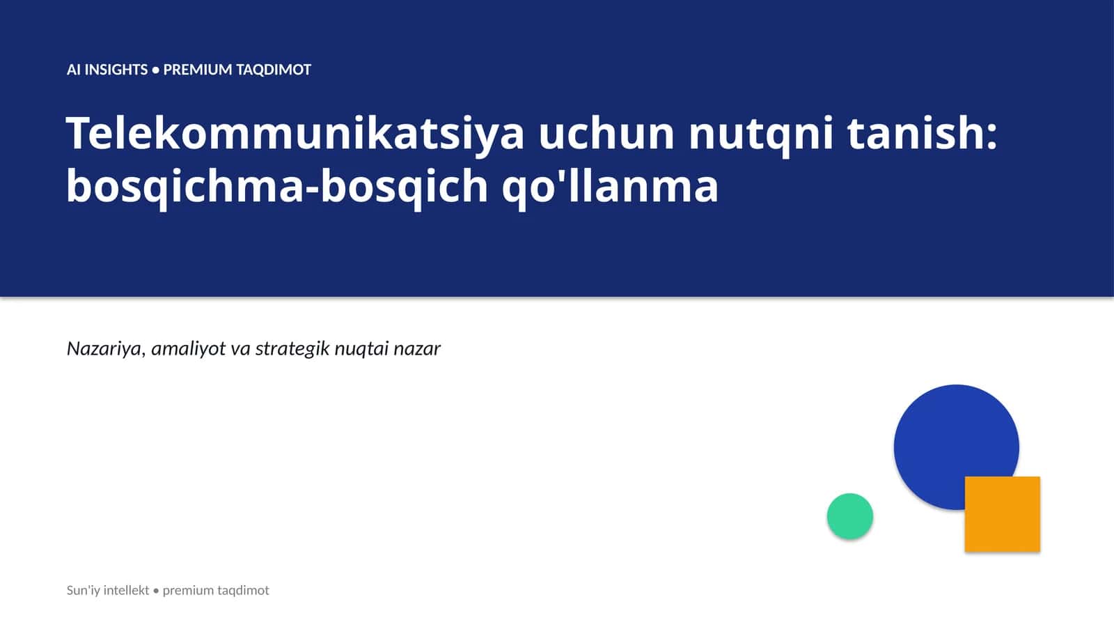 Telekommunikatsiya uchun nutqni tanish: bosqichma-bosqich qo'llanma