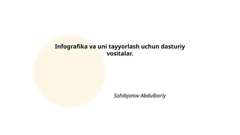 Infografika va uni tayyorlash uchun dasturiy vositalar