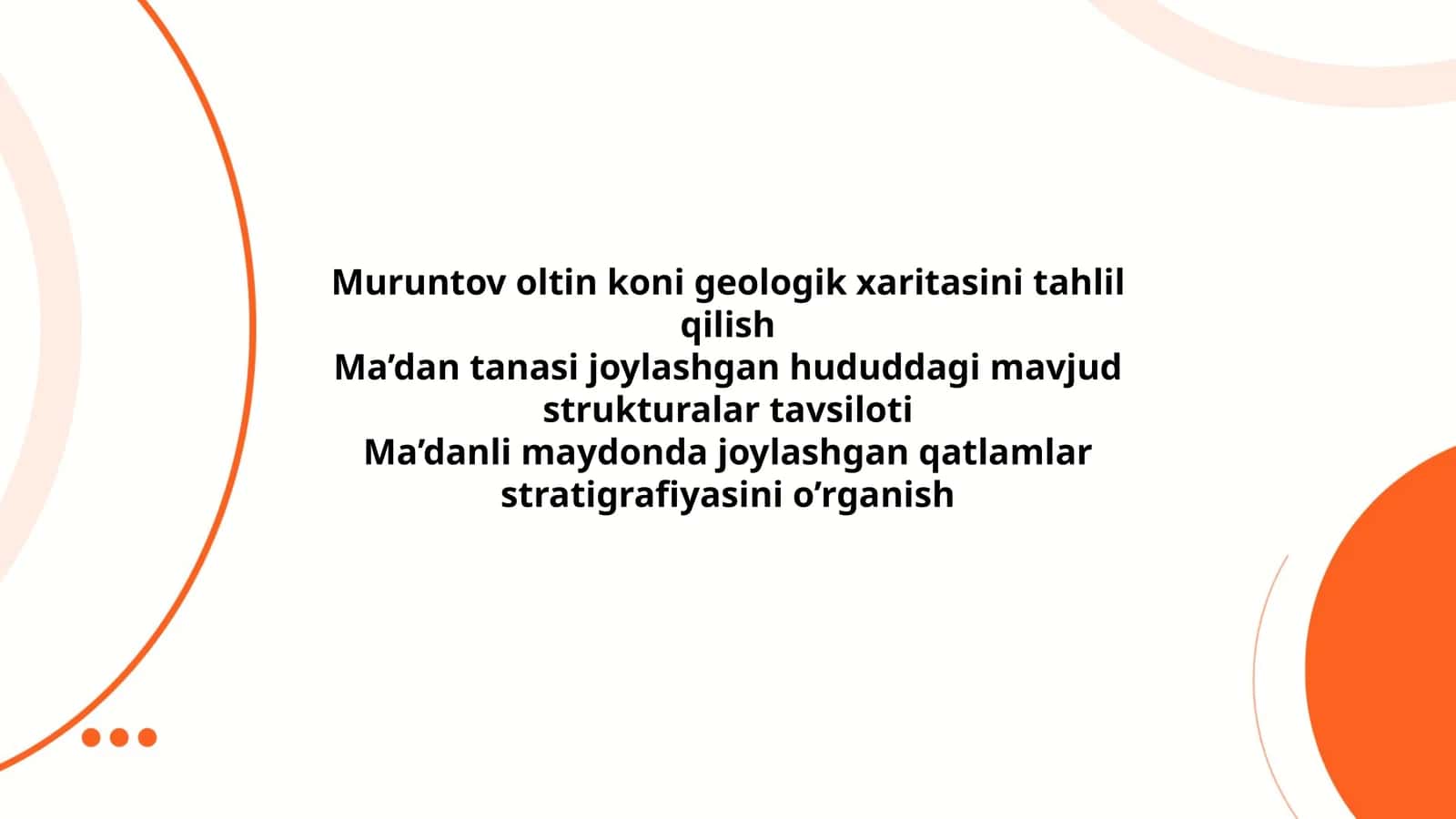 Muruntov oltin koni geologik xaritasi tahlili