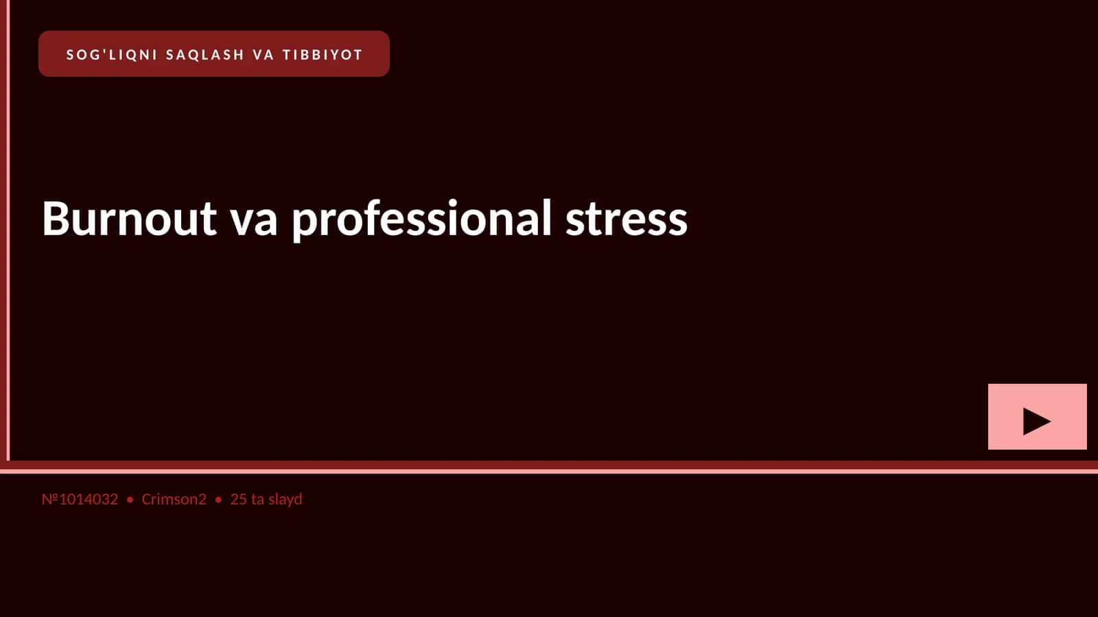 Burnout va professional stress