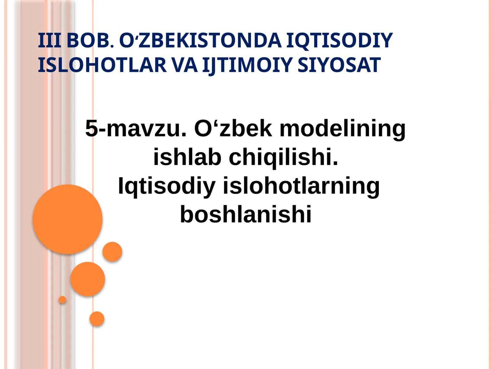 O‘zbekistonda Iqtisodiyislohlar Vaijtimoiy Siyosat