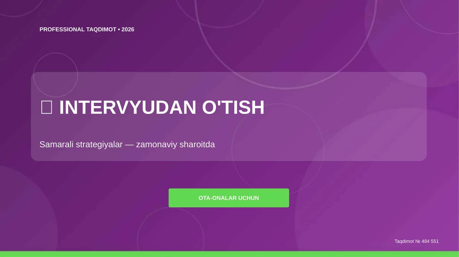 Intervyudan o'tish: samarali strategiyalar (zamonaviy sharoitda) [ota-onalar uchun]
