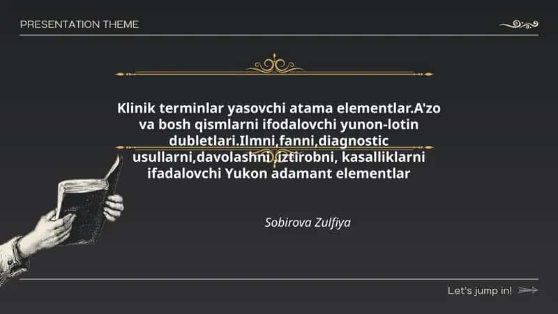 Klinik terminlar yasovchi atama elementlar