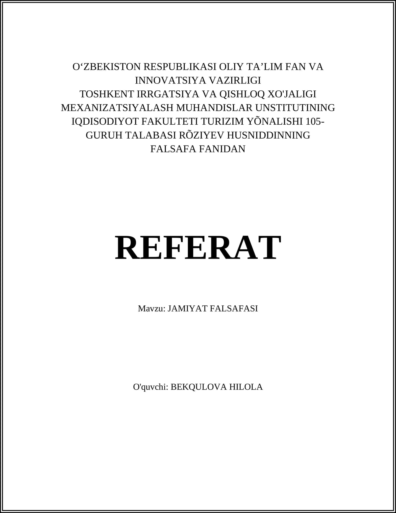 JAMIYAT FALSAFASI