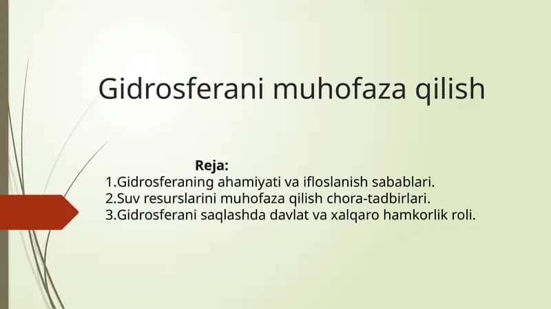 Gidrosfera muhofazalash