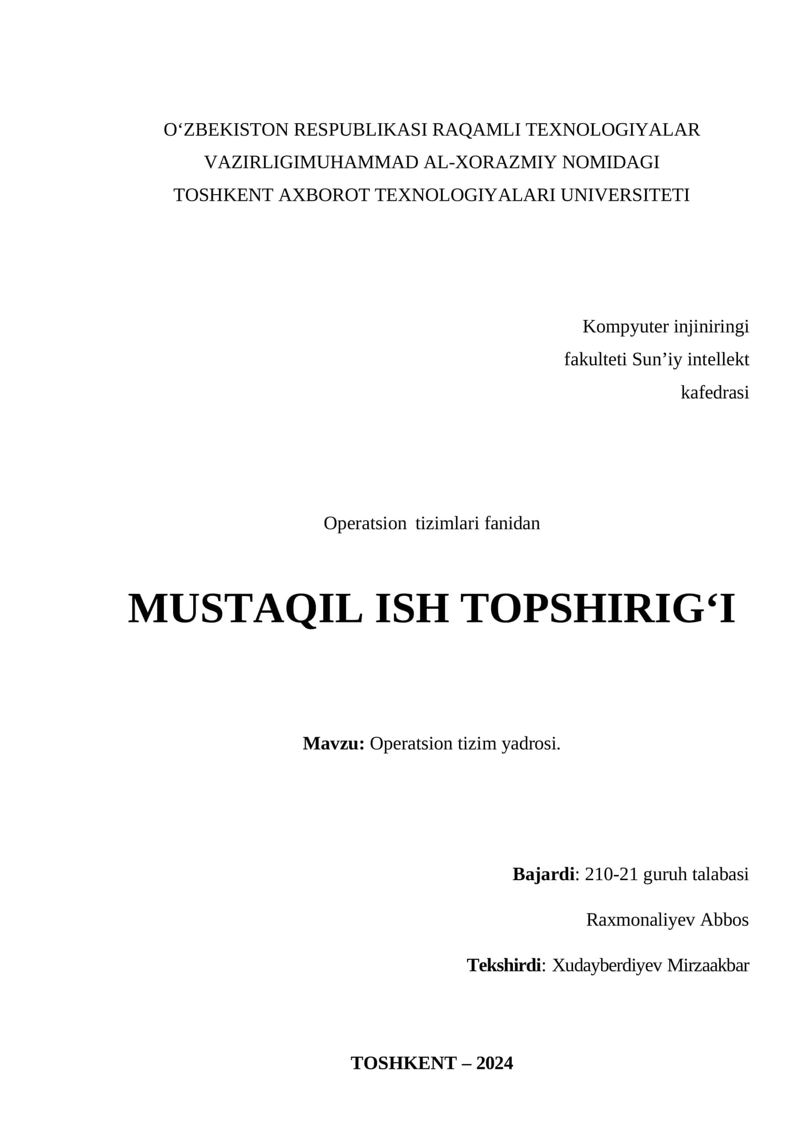 Operatsion tizim yadrosi.