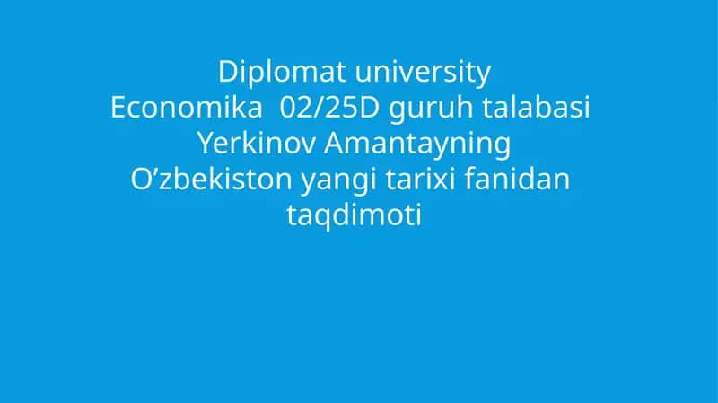 O’zbekiston yangi tarixi