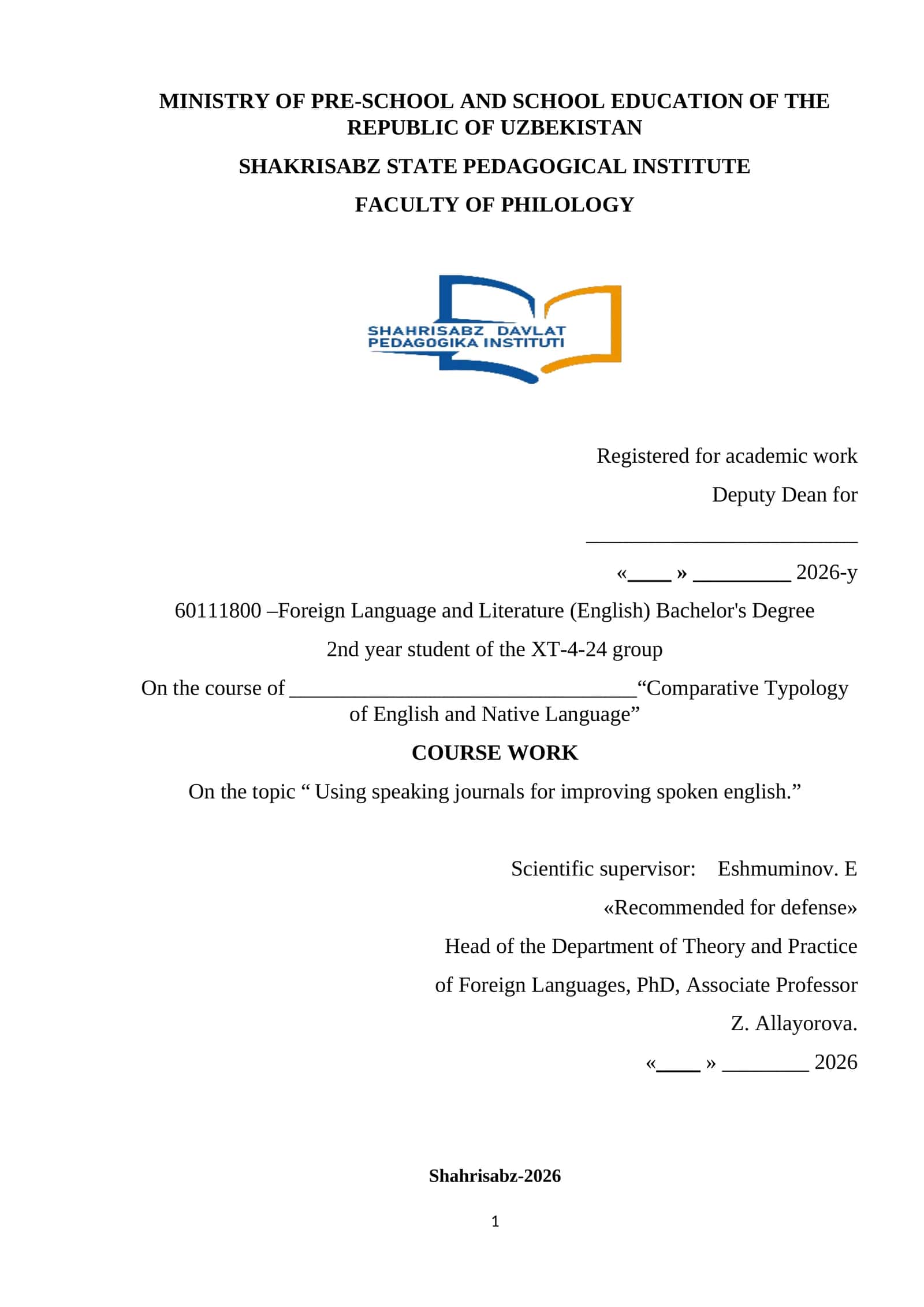Using speaking journals for improving spoken english
