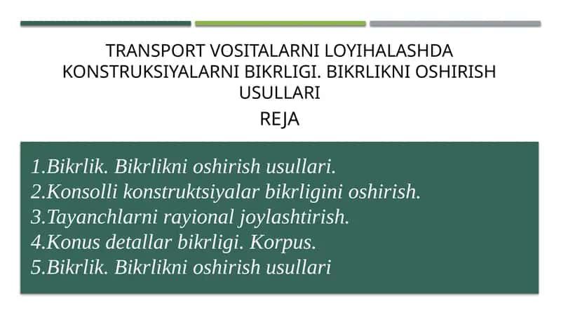 Bikrlik va Konstruksiyalar