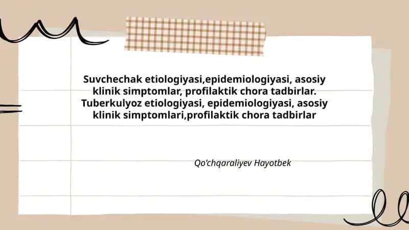 Suvchechak va Tuberkulyoz