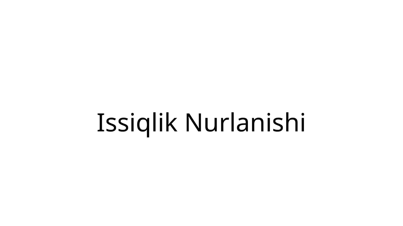 Issiqlik Nurlanishi