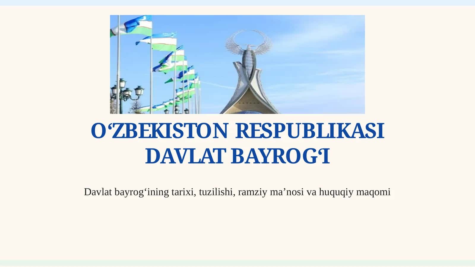 O‘zbekiston Respublikasi Davlat bayrog‘i