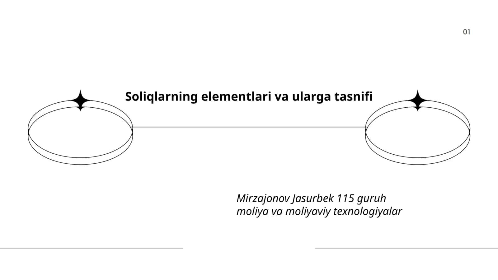 Soliqlarning elementlari va ularga tasnifi