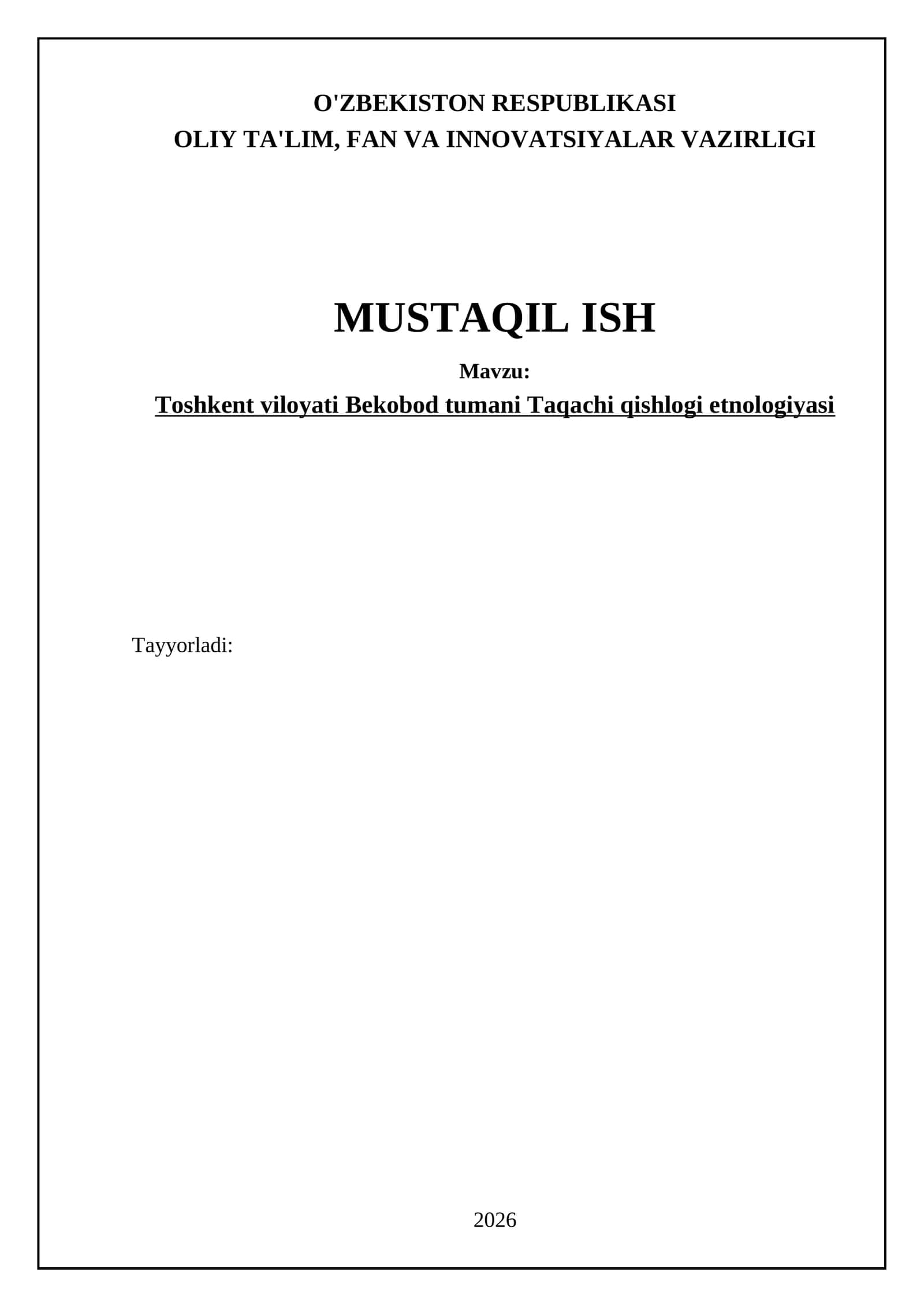 Taqachi qishlog'ining etnologiyasi