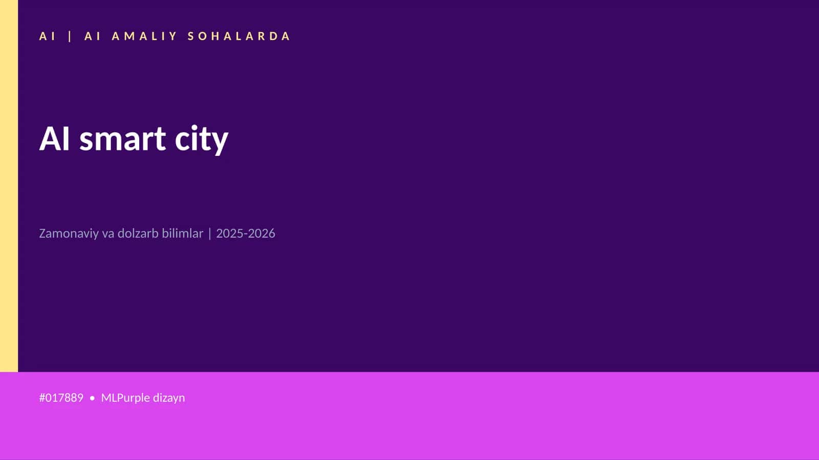 AI AMALIY SOHALARDA