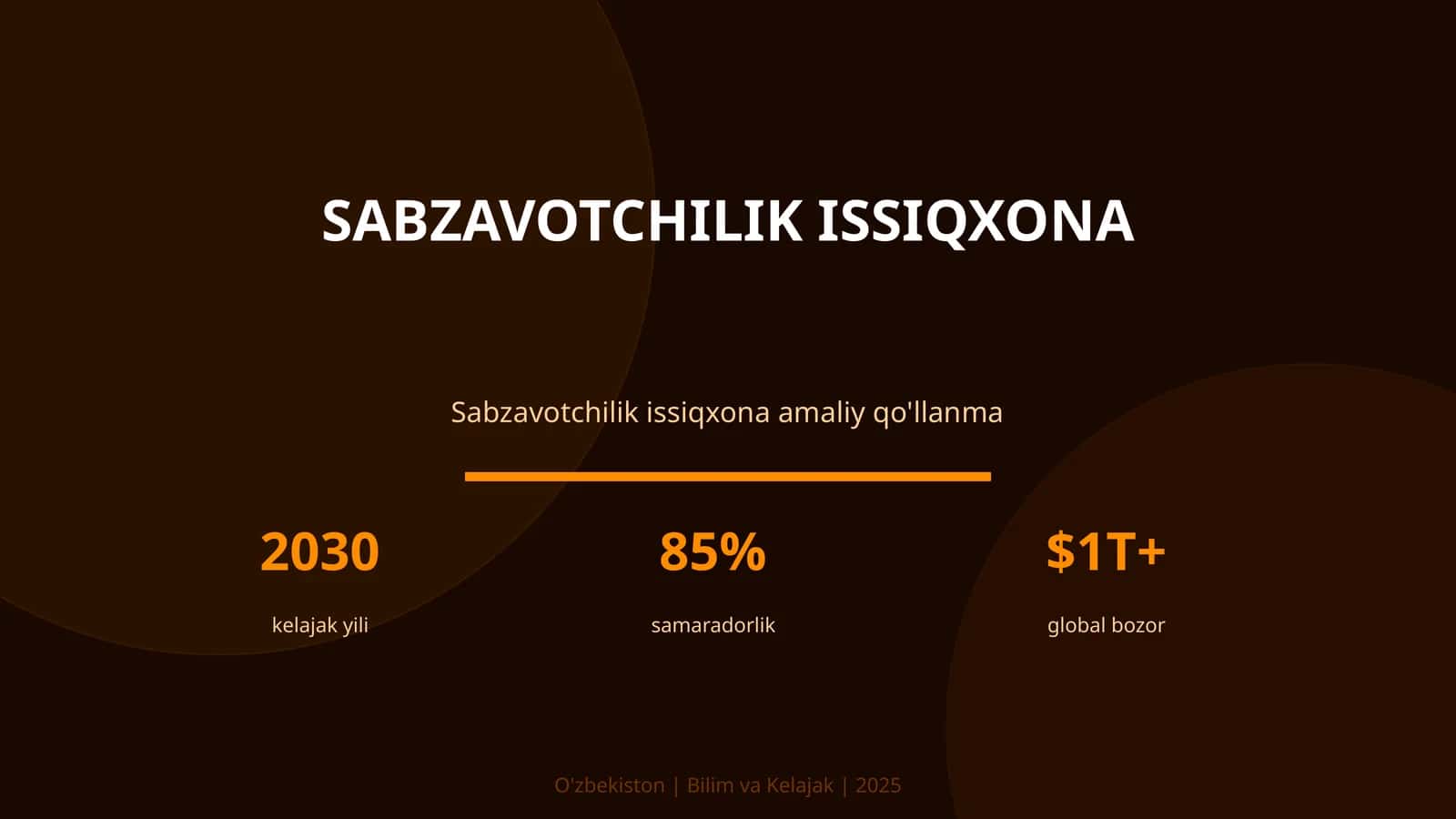 Sabzavotchilik issiqxona amaliy qo'llanma