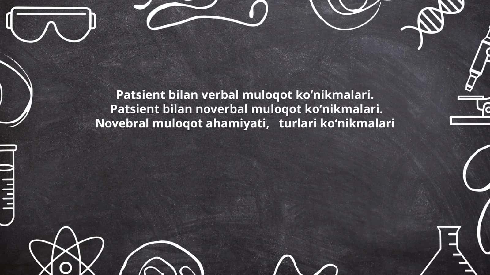 Patsient bilan verbal muloqot koʻnikmalari
