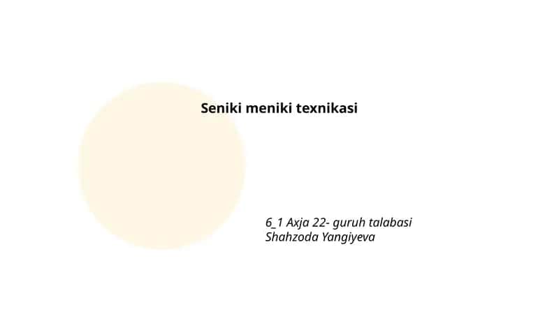 Seniki Meniki Texnikasi