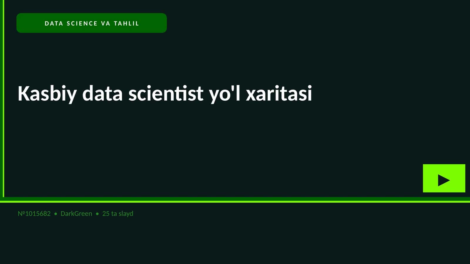 Kasbiy data scientist yo'l xaritasi