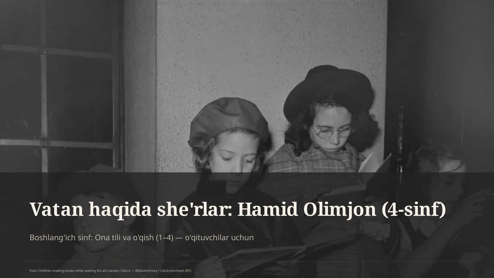 Boshlang'ich sinf: Ona tili va o'qish (1– 4) — o'qituvchilar uchun
