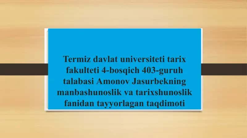 XVI – XIX asrning birinchi yarimida O’rta Osiyohaiqdagitarixiygeografiktadqiqotlar