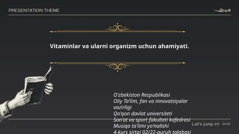 Vitaminlar va ularni organizm uchun ahamiyati