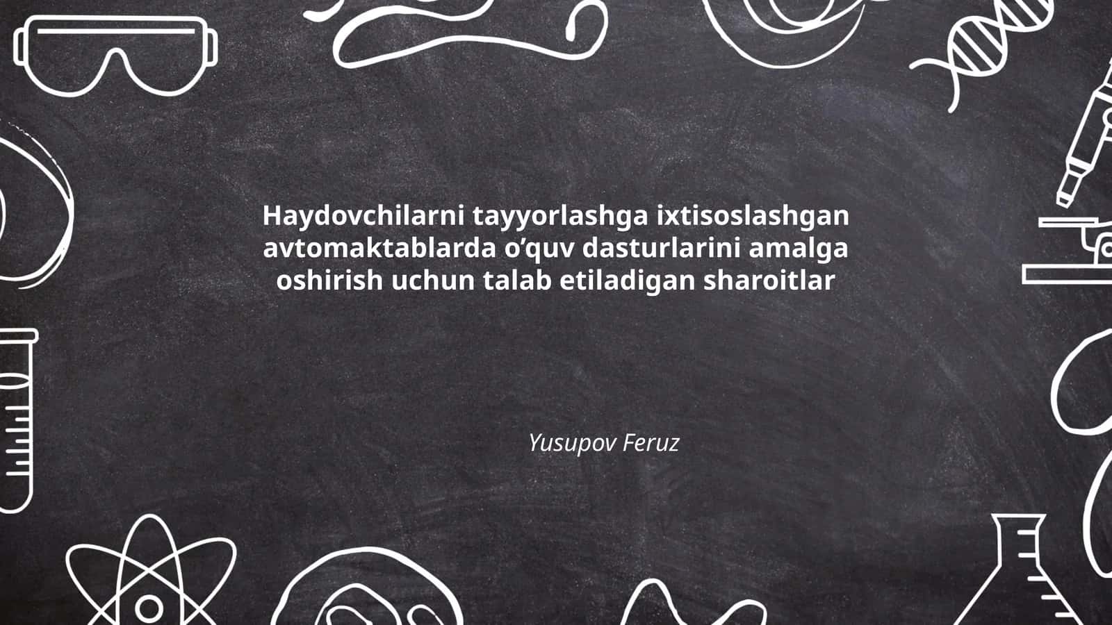 Haydovchilarni tayyorlashga ixtisoslashgan avtomaktablarda o’quv dasturlarini amalga oshirish uchun talab etiladigan sharoitlar