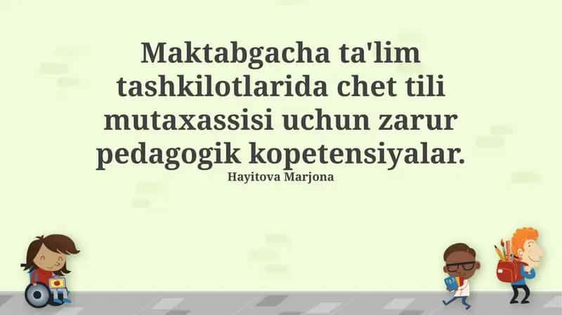 Chet tilini o'qitish bo'yicha pedagogik kompetensiyalar