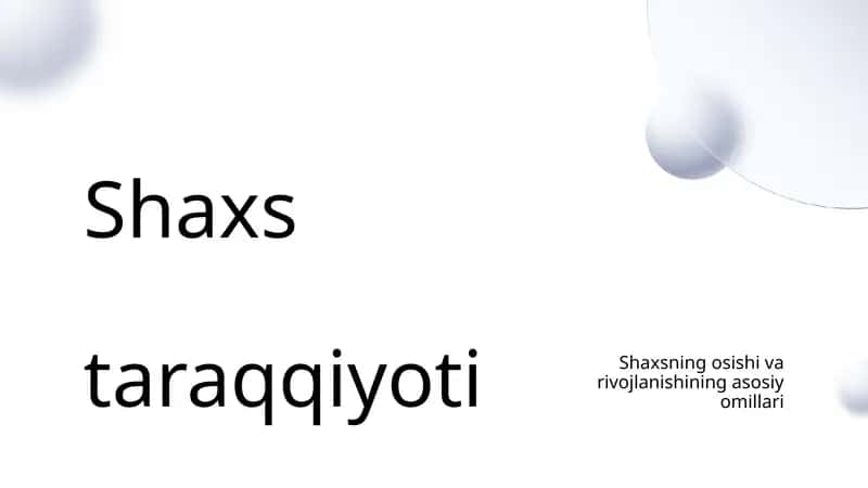 Shaxsning taraqqiyoti