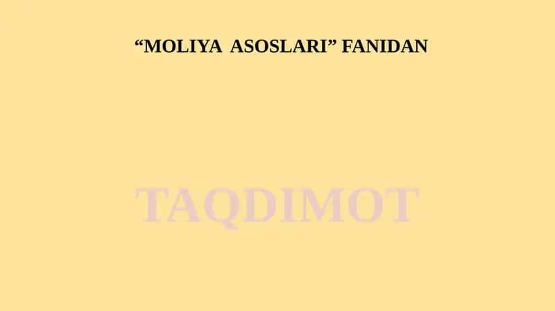 Moliyaviy bozorlar va moliyaviy yangiliklar