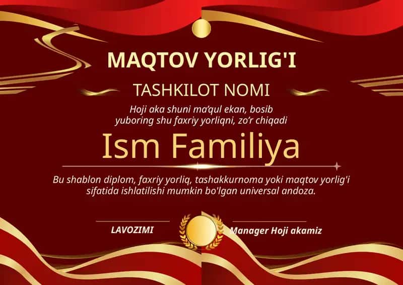 MAQTOV YORLIG'I