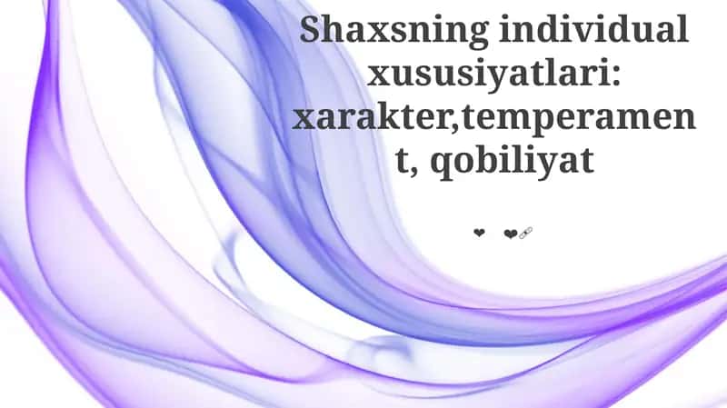 Qahramon: Asosiy xususiyatlari