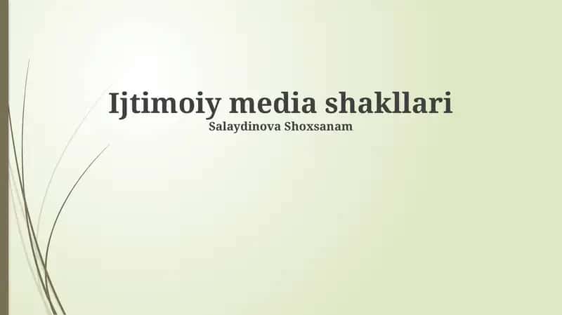Ijtimoiy media shakllari
