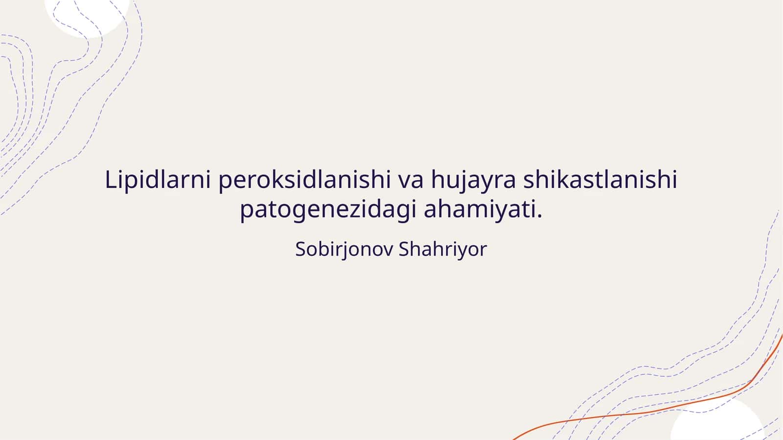 Lipidlarni peroksidlanishi va hujayra shikastlanishi patogenezidagi ahamiyati