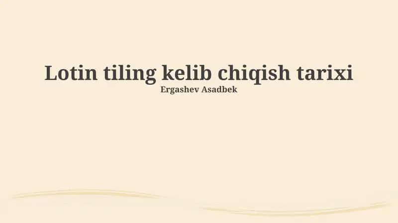Lotin tiling kelib chiqish tarixi