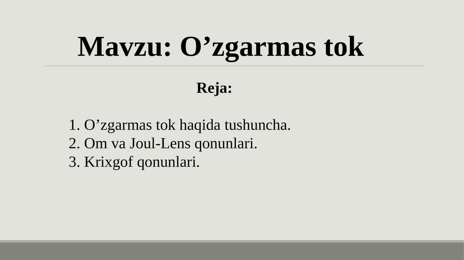 O’zgarmas tok
