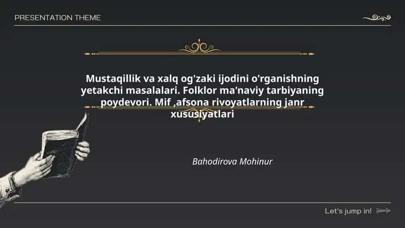 Mustaqillik va xalq og'zaki ijodini o'rganishning yetakchi masalalari