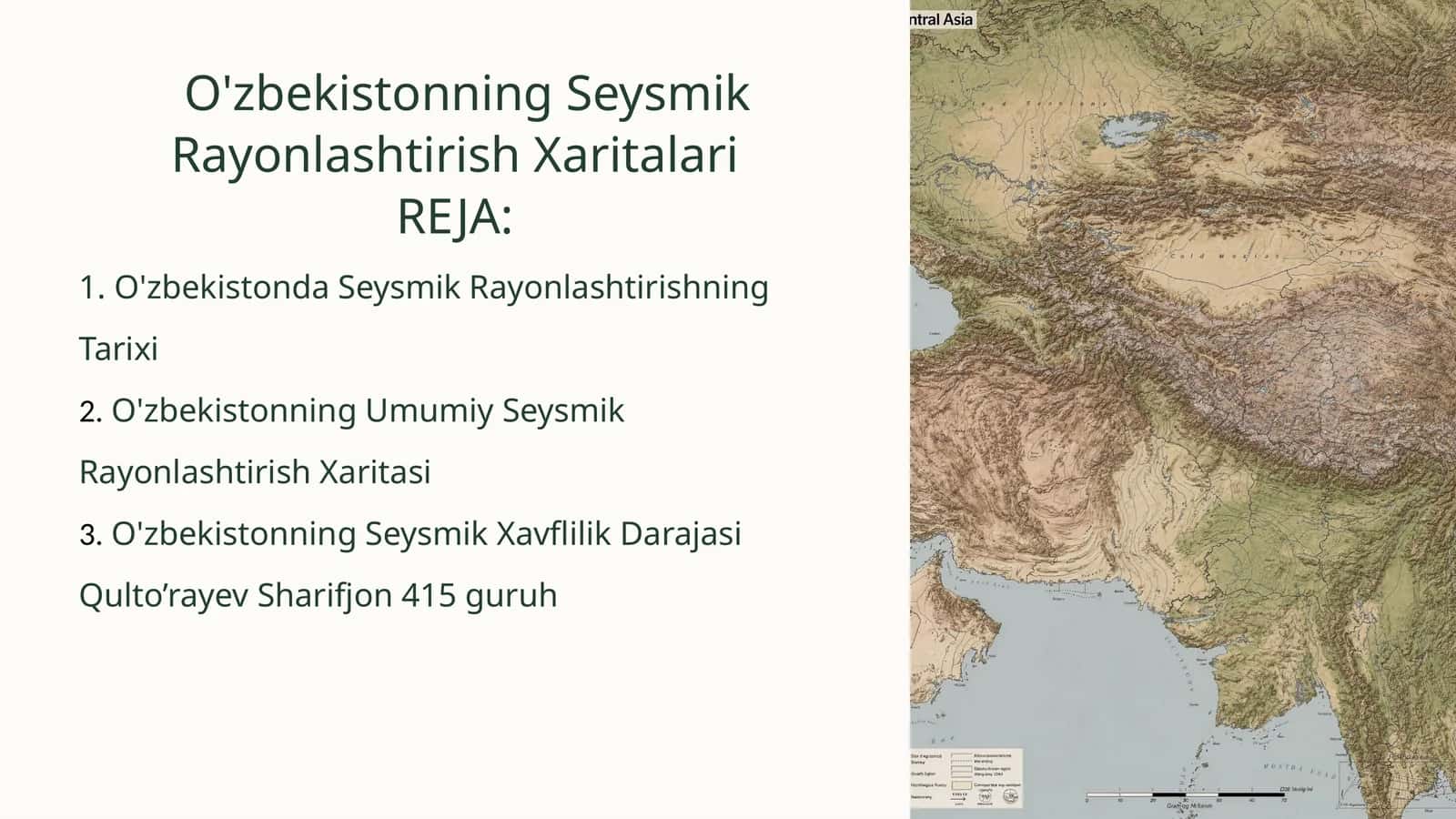 O'zbekistonning Seysmik Rayonlashtirish Xaritalari