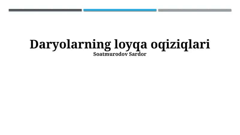 Daryolarning loyqa oqiziqlari