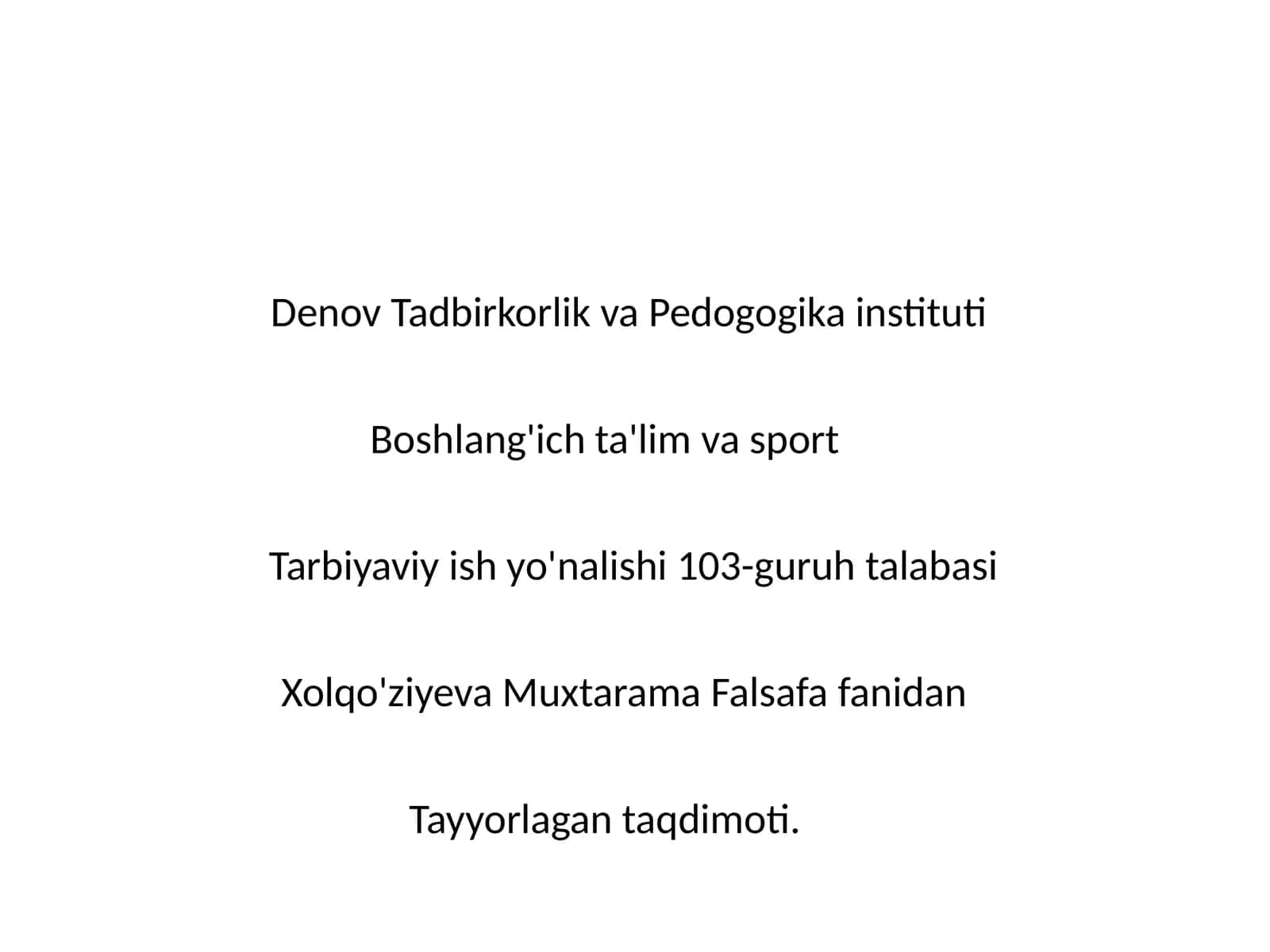 Falsafadan tayyorlagan taqdimoti